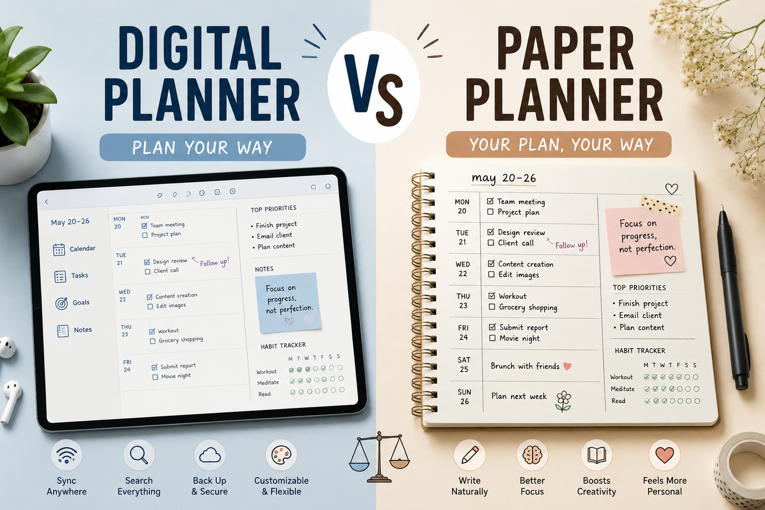 Digital Planner Vs Paper Planner